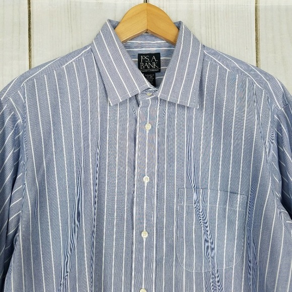 Jos. A. Bank Blue Striped Tailored Fit Shirt - Picture 3 of 7